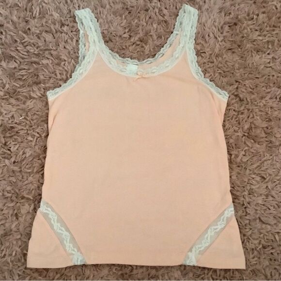 Cabernet Vintage Coquette Feminine Dainty Peach Lace Cutout Camisole Small - Picture 2 of 10